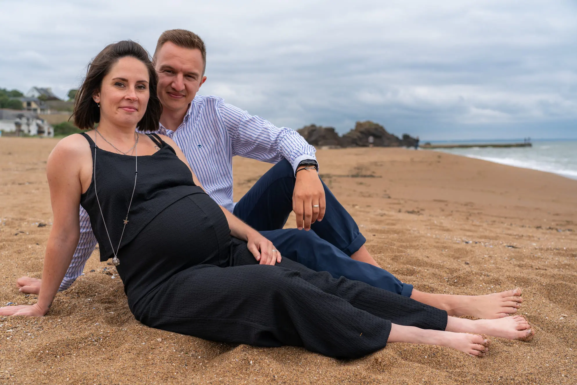 Evenement-Grossesse-St-Marc-08a Stéphane Grimal Photographe Saint-Nazaire - Shooting grossesse plage monsieur Hulot à Saint-Marc-sur-mer