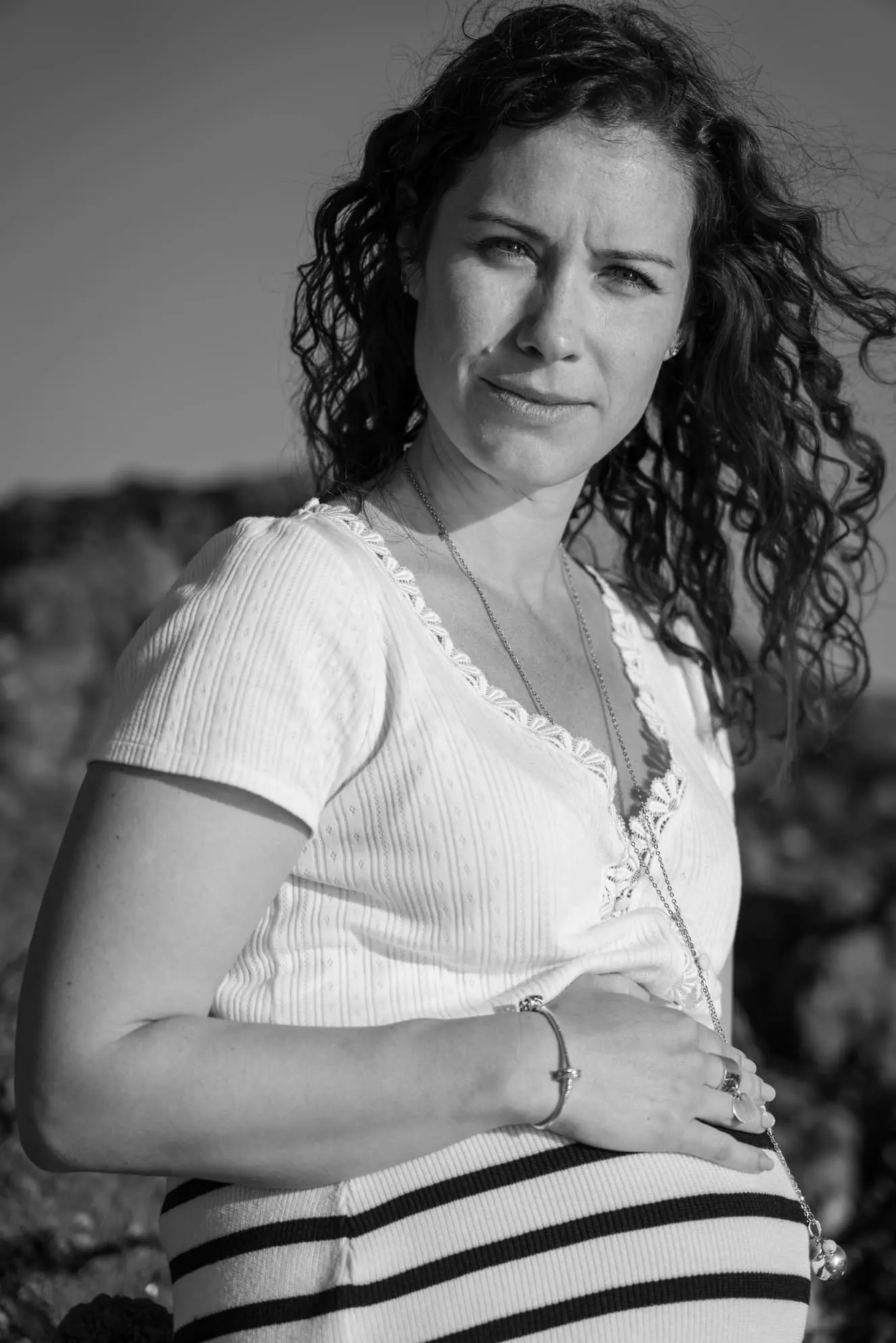 Portrait-grossesse-Pornichet-10a Stéphane Grimal Photographe Pornichet. Portrait grossesse plage Bonne Source à Pornichet