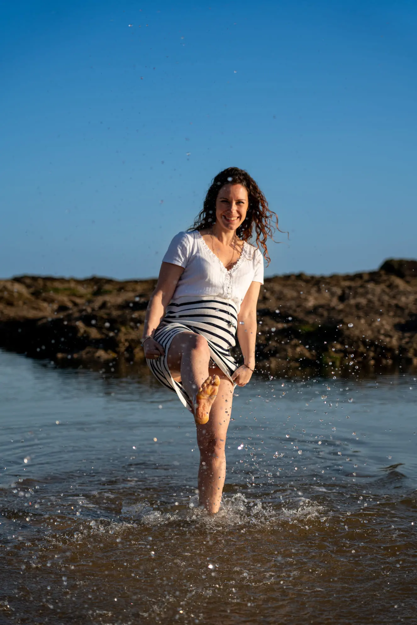 Portrait-grossesse-Pornichet-15a Stéphane Grimal Photographe Pornichet. Portrait grossesse plage Bonne Source à Pornichet