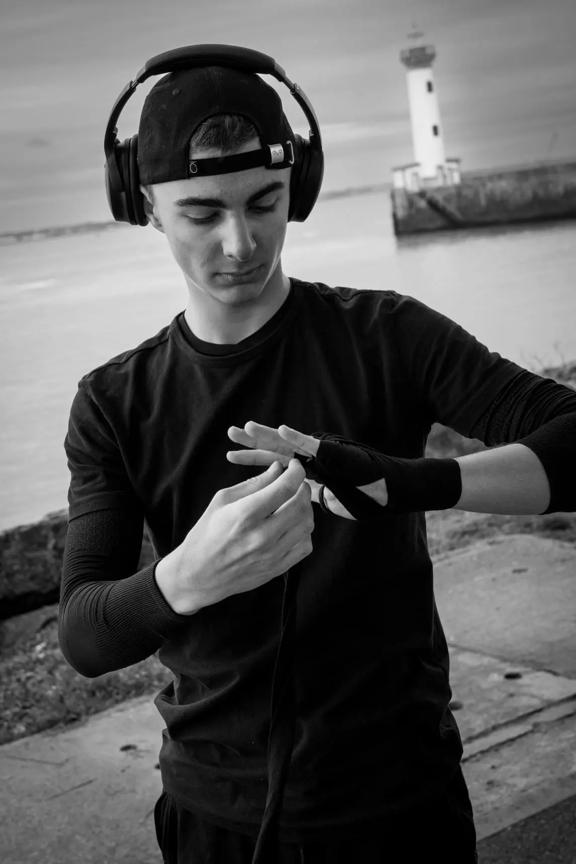 Shooting-Boxe-St-Nazaire-02a Stéphane Grimal Photographe Saint-Nazaire. Shooting photo à St-Nazaire pour un sportif passionné de boxe.